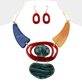 Abstract Celluloid Acetate Statement Necklace