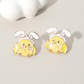 Enamel Easter Chick Stud Earrings