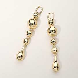 Metal Ball Link Dropdown Earrings