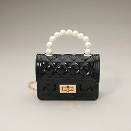 Pearl Handle Mini Jelly Hand Bag / Crossbody Bag