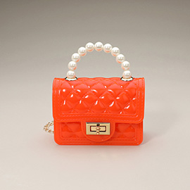 Pearl Handle Mini Jelly Hand Bag / Crossbody Bag