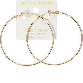 14K Gold Dipped Hypoallergenic Hoop Earrings