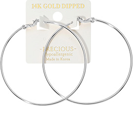 14K Gold Dipped Hypoallergenic Hoop Earrings