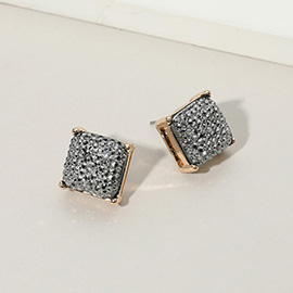 Square Cushion Embossed Stud Earrings