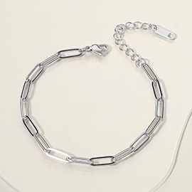 Stainless Steel Paperclip Chain Bracelet