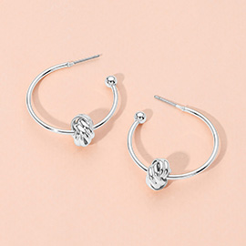 Love Knot Metal Wire Hoop Earrings