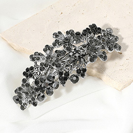 Stone Paved Flower Embellished Barrette