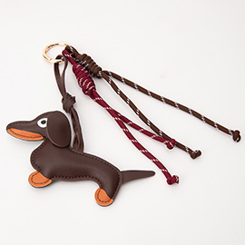 Faux Leather Dog Key Chain / Bag Charm