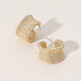 Textured Metal Hoop Earrings