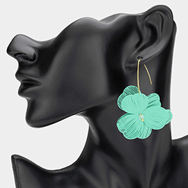 Metal Cutout Flower Dangle Earrings