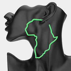 Oversized Cut Out Open Africa Map Hoop Earrings