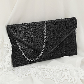 Bling Stone Studded Flap Envelop Evening Clutch Bag / Crossbody Bag