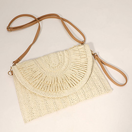 Woven Flat Clutch Bag / Crossbody Bag