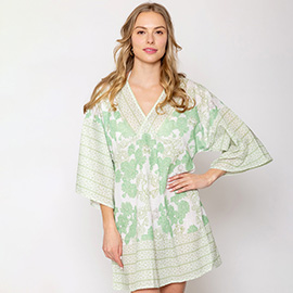 Flower Print Cover Up Poncho
