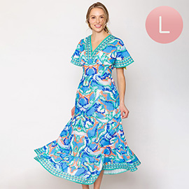 Large - Abstract Print Maxi Dress