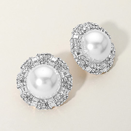 Pearl Cluster Clip On Earrings