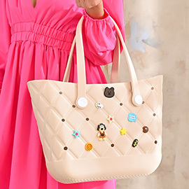 Trendy Silicone Personalized Charm Tote Bag