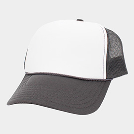 Plain Two Tone Mesh Back Trucker Hat