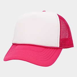 Plain Two Tone Mesh Back Trucker Hat