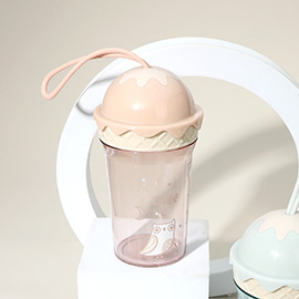 Kids Ice Cream Cone Shaped Water Bottle Tumbler