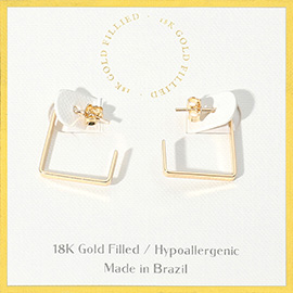 18K Gold Filled Hypoallergenic Square Hoop Earrings