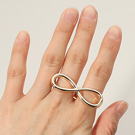 SECRET BOX_14K Gold Dipped Infinity Two Finger Ring