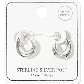 Sterling Silver Dipped Mini Oval Hoop Earrings