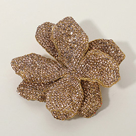 Stone Paved Flower Pin Brooch / Alligator Snap Hair Clip