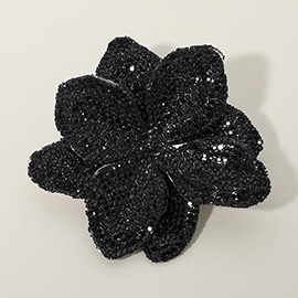 Stone Paved Flower Pin Brooch / Alligator Snap Hair Clip