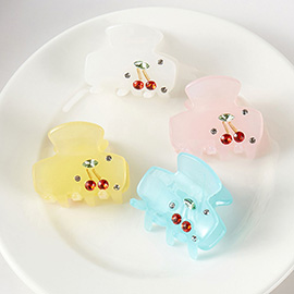 4PCS - Cherry Stone Pointed Resin Hair Claw Clips