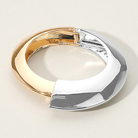 Bold Metal Hinged Bangle Bracelet