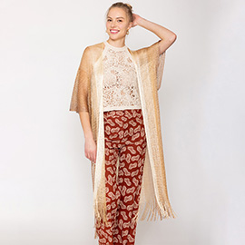 Two Tone Lurex Kimono Poncho