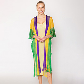 Mardi Gras Lurex Kimono Poncho