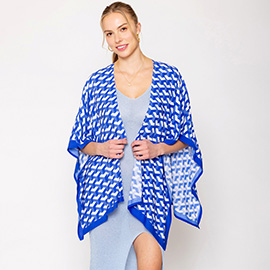 Geometric Pattern Print Ruana Poncho