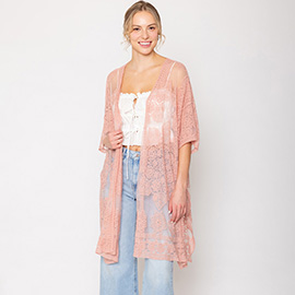 Flower Lace Kimono Poncho