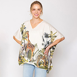 Animal Print Cover Up Poncho