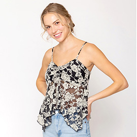 Floral Vest Lace Camisole Top