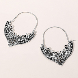 Metal Filigree Bohemian Hoop Earrings