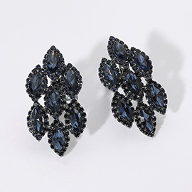 Marquise Stone Embellished Clip On Earrings