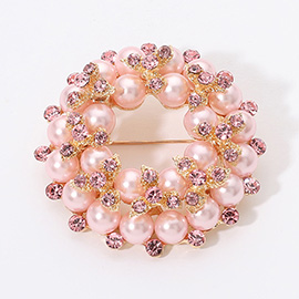 Peal Embellished Pin Brooch