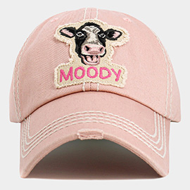 MOODY Message Cow Vintage Baseball Cap