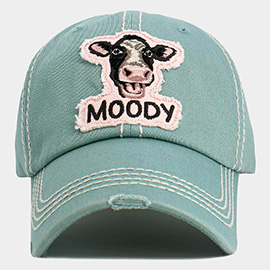 MOODY Message Cow Vintage Baseball Cap