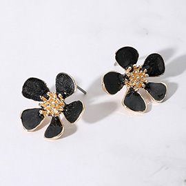 Enamel Flower Stud Earrings