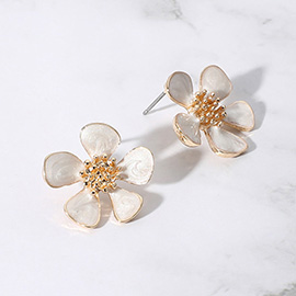 Enamel Flower Stud Earrings