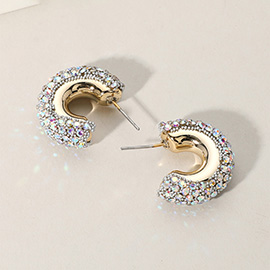 Bling Studded Hoop Earrings