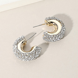 Bling Studded Hoop Earrings