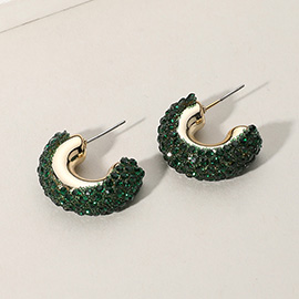 Bling Studded Hoop Earrings