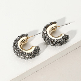 Bling Studded Hoop Earrings