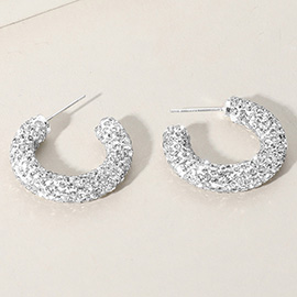 Bling Studded Hoop Earrings