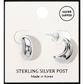 Silver Dipped Bean Mini Hoop Earrings